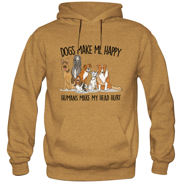Dogs Make Me Happy - Premium Adult & Youth Hoodie