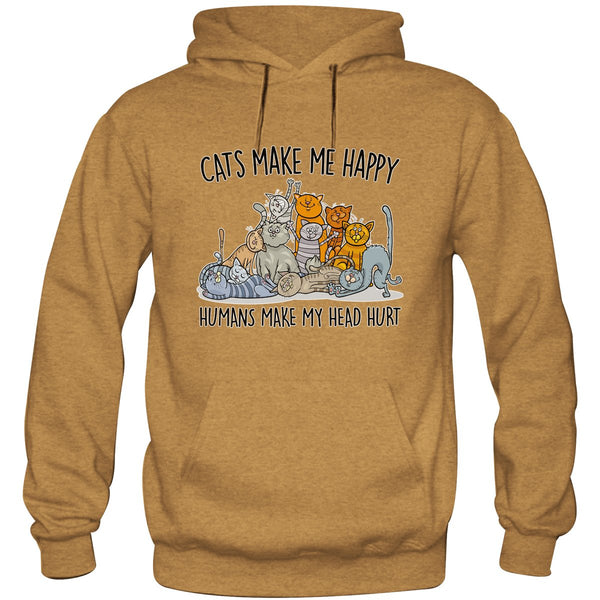 Cats Make Me Happy - Premium Adult & Youth Hoodie