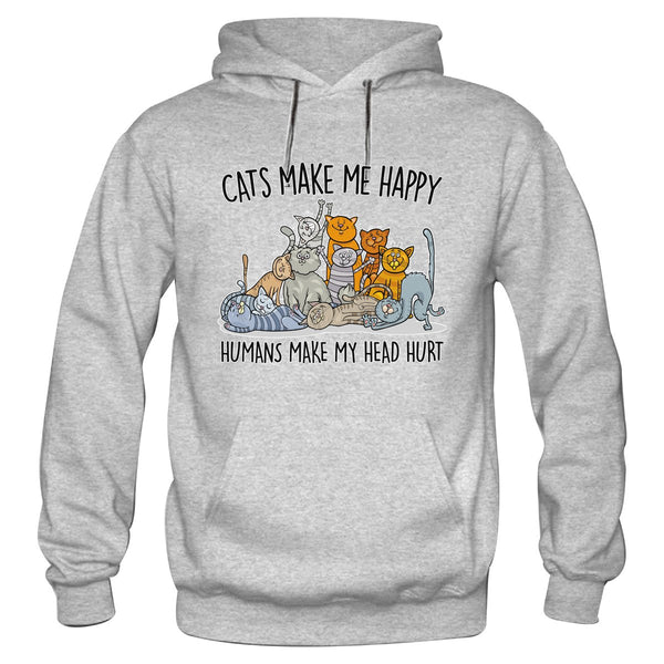 Cats Make Me Happy - Premium Adult & Youth Hoodie