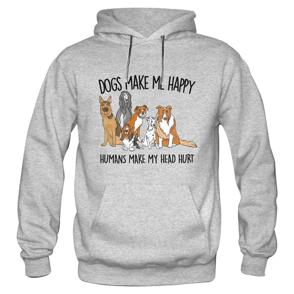 Dogs Make Me Happy - Premium Adult & Youth Hoodie