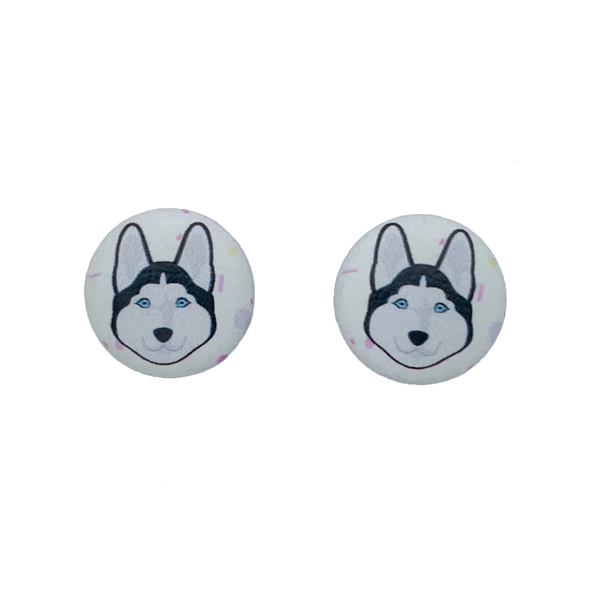 Husky Button Earrings