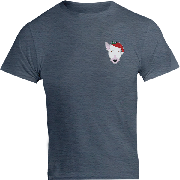 Santa Hat Bull Terrier Pocket - Unisex Tee