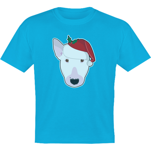 Santa Hat Bull Terrier Pocket - Youth & Infant Tee