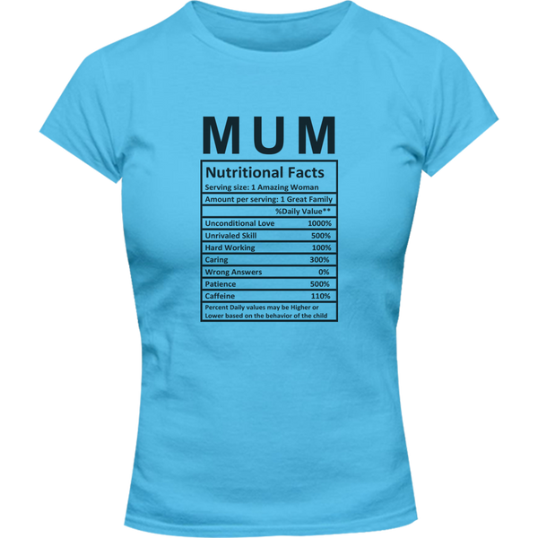 Mum Nutritional Facts - Ladies Slim Fit Tee