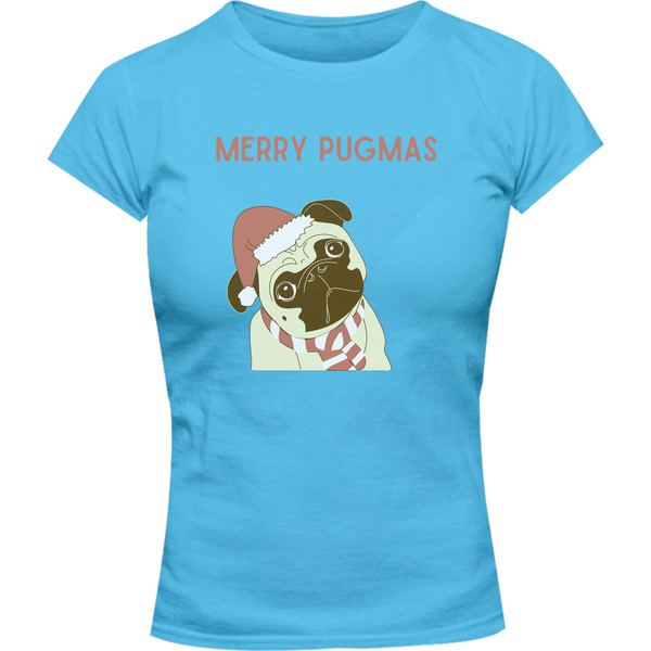 Merry Pugmas - Ladies Slim Fit Tee