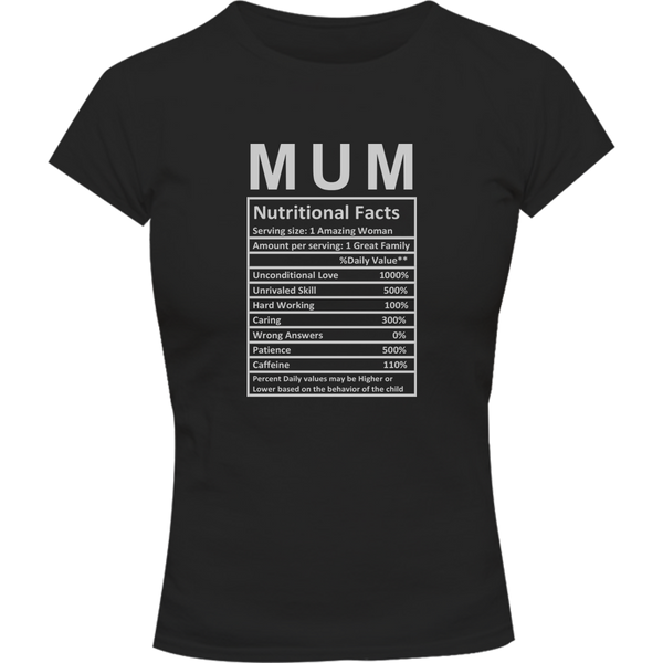 Mum Nutritional Facts - Ladies Slim Fit Tee
