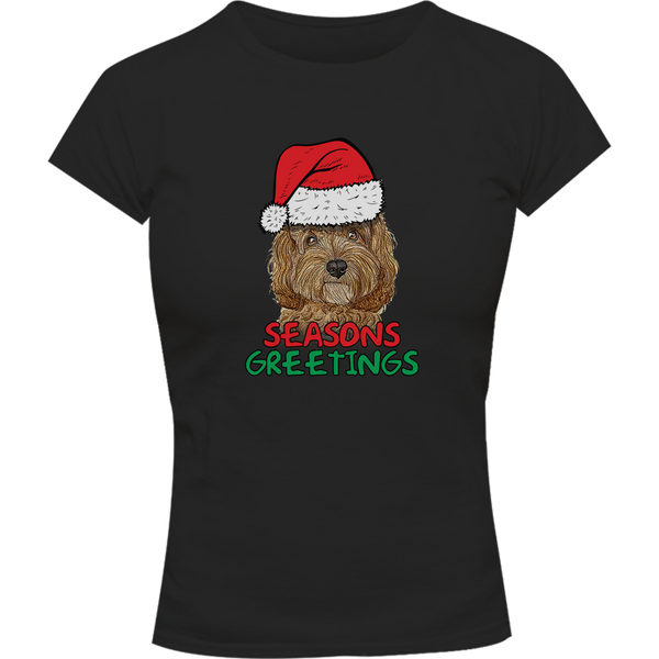 Season's Greetings Cavoodle - Ladies Slim Fit Tee