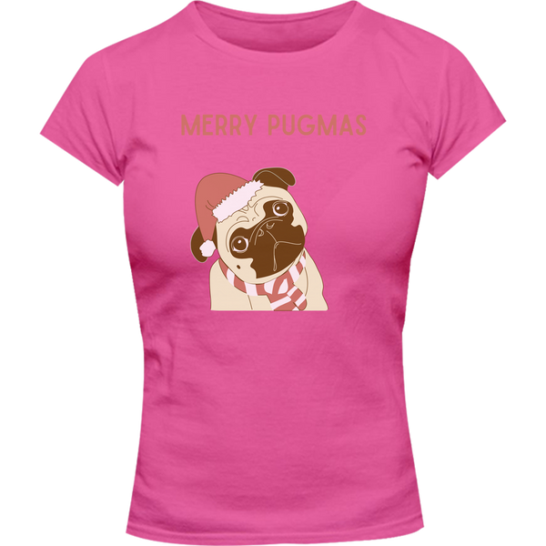 Merry Pugmas - Ladies Slim Fit Tee