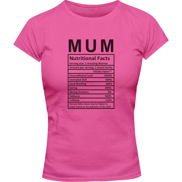 Mum Nutritional Facts - Ladies Slim Fit Tee
