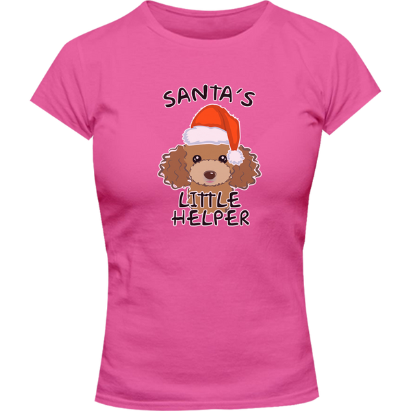 Santa's Little Helper Poodle - Ladies Slim Fit Tee