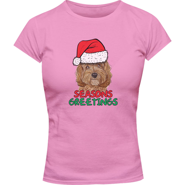 Season's Greetings Cavoodle - Ladies Slim Fit Tee