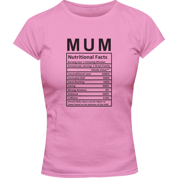Mum Nutritional Facts - Ladies Slim Fit Tee