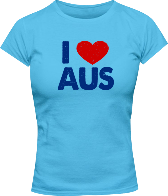 I Love Aus - Ladies Slim Fit Tee