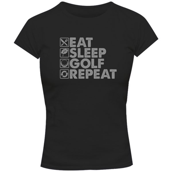 Eat Sleep Golf Repeat - Ladies Slim Fit Tee