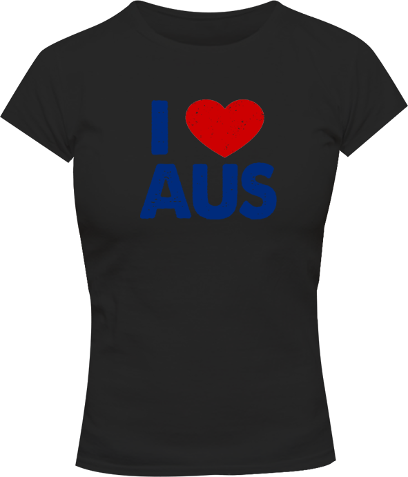 I Love Aus - Ladies Slim Fit Tee