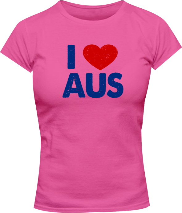 I Love Aus - Ladies Slim Fit Tee