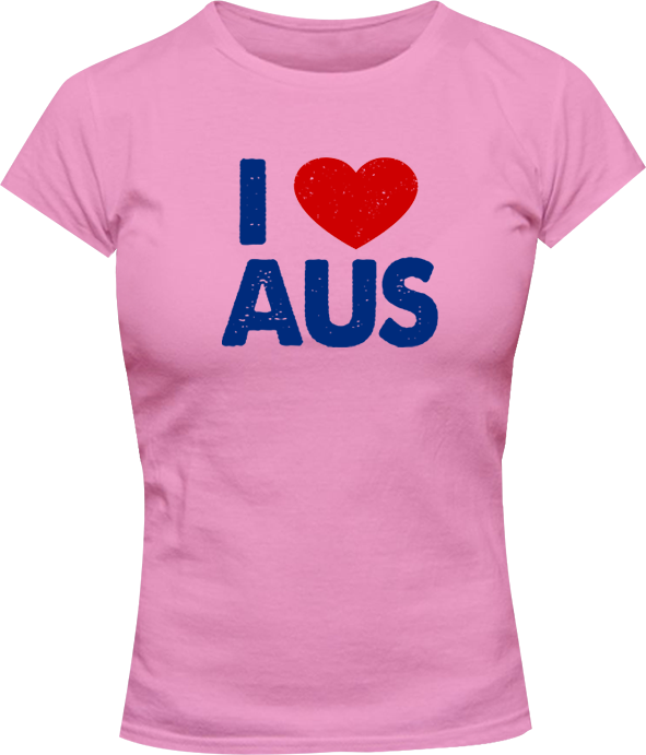 I Love Aus - Ladies Slim Fit Tee