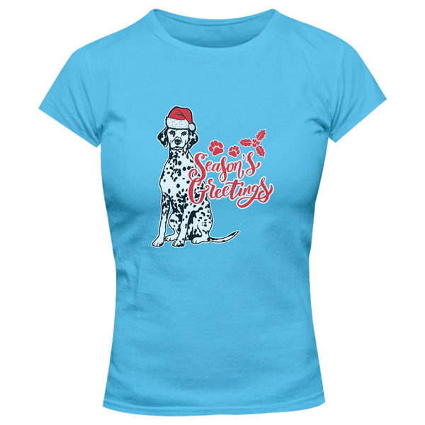 Dalmatian Season's Greetings - Ladies Slim Fit Tee
