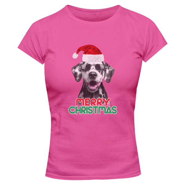 Dalmatian Merry Christmas - Ladies Slim Fit Tee