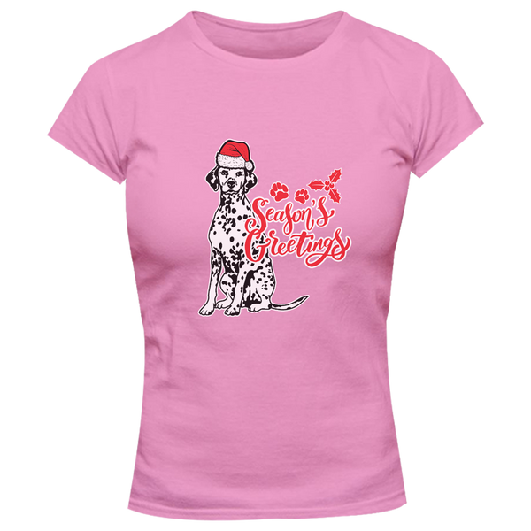 Dalmatian Season's Greetings - Ladies Slim Fit Tee