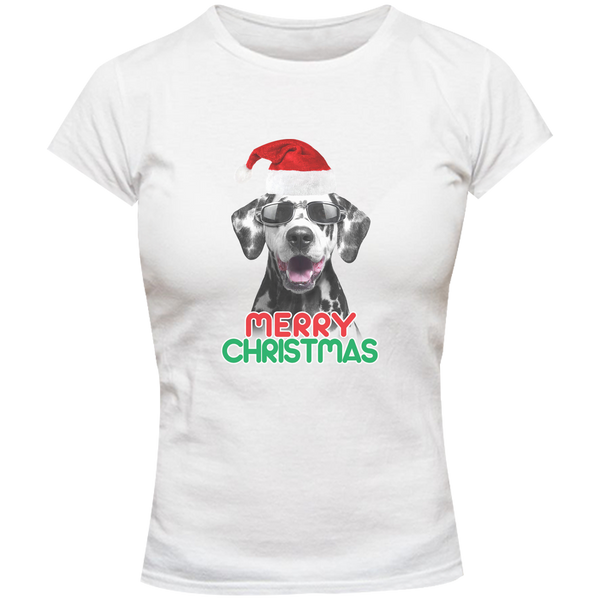 Dalmatian Merry Christmas - Ladies Slim Fit Tee