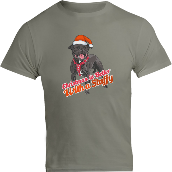 Christmas Is Better With A Staffy - Unisex Tee