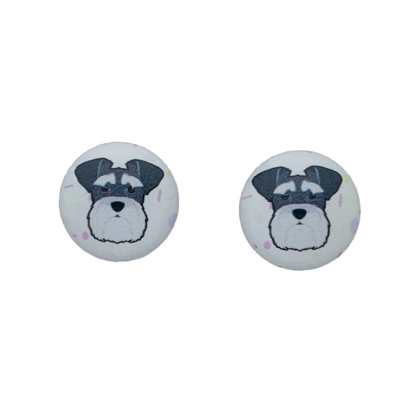 Schnauzer Button Earrings