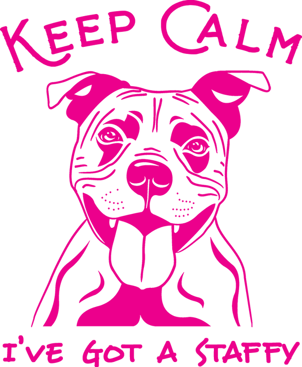 Keep Calm I've Got A Staffy - Ladies Relaxed Fit Tee - Graphic Tees Australia