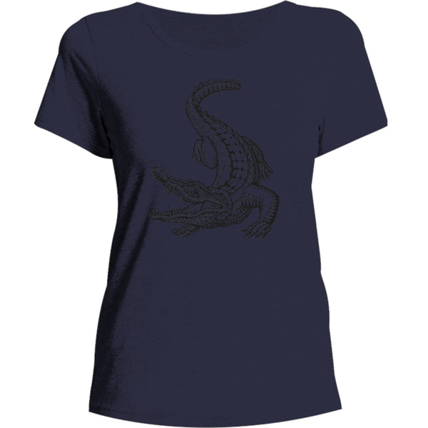 Tribal Crocodile - Ladies Burnout Tee