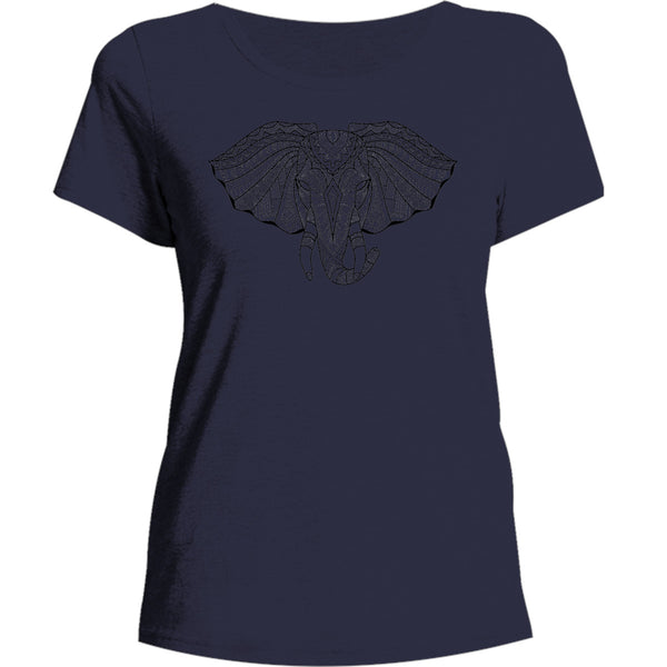 Tribal Elephant - Ladies Burnout Tee