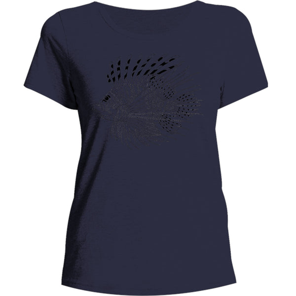 Tribal Lionfish - Ladies Burnout Tee