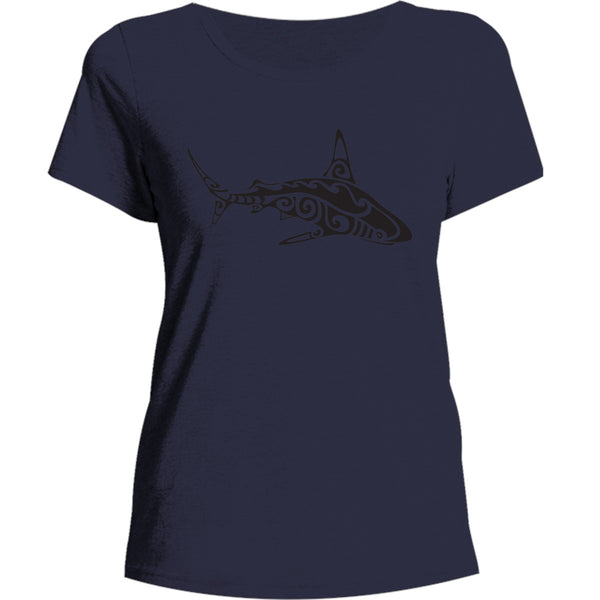 Tribal Shark - Ladies Burnout Tee