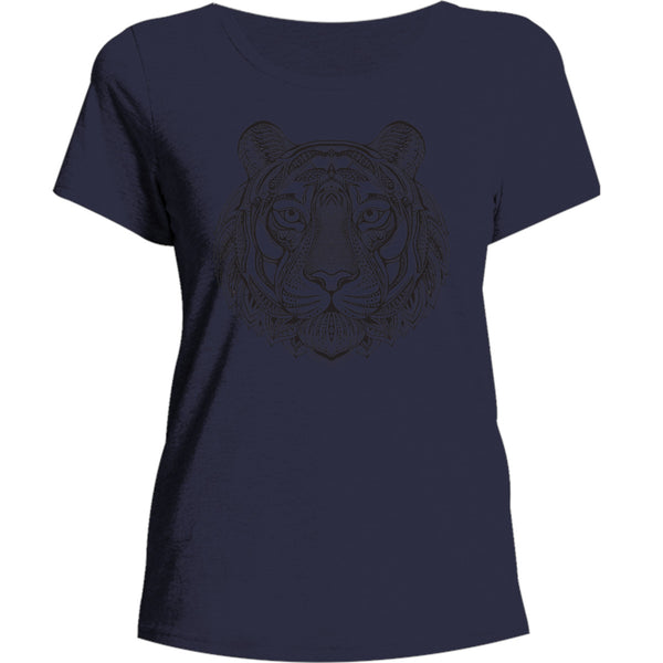 Tribal Tiger - Ladies Burnout Tee