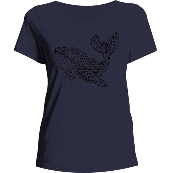 Tribal Whale - Ladies Burnout Tee