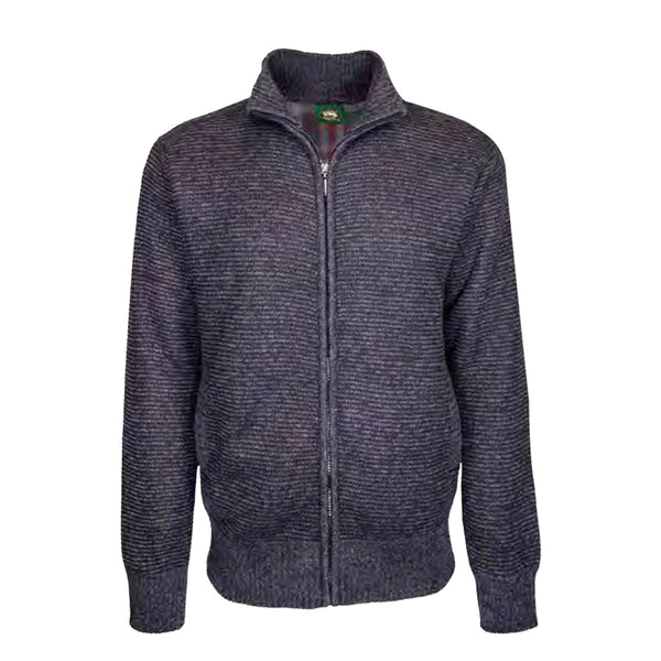 Full Zip Sweater Bonded Plaid Lining