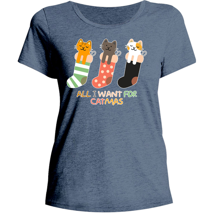 All I Want For Catmas - Ladies Relaxed Fit Tee