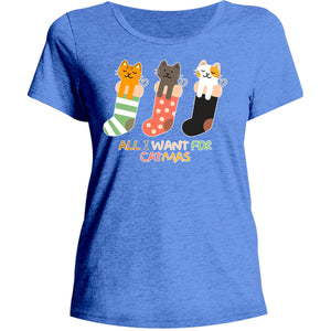 All I Want For Catmas - Ladies Relaxed Fit Tee