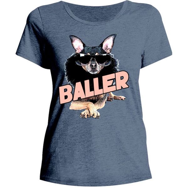 Baller - Ladies Relaxed Fit Tee - Graphic Tees Australia