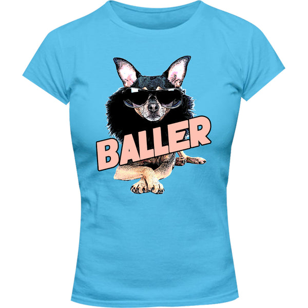 Baller - Ladies Slim Fit Tee - Graphic Tees Australia