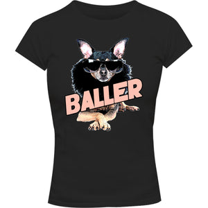 Baller - Ladies Slim Fit Tee - Graphic Tees Australia