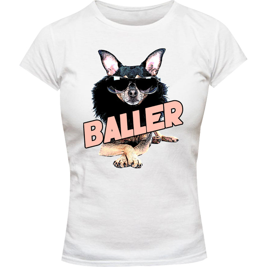 Baller - Ladies Slim Fit Tee - Graphic Tees Australia