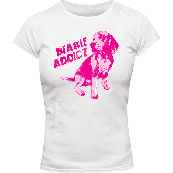 Beagle Addict - Ladies Slim Fit Tee - Graphic Tees Australia