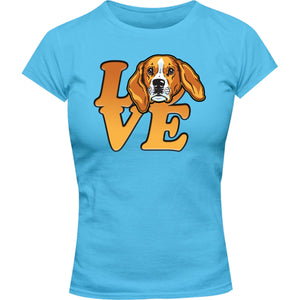 Beagle Love - Ladies Slim Fit Tee - Graphic Tees Australia