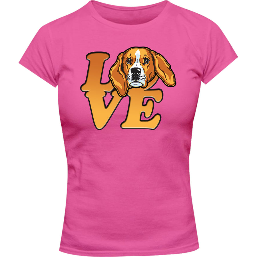 Beagle Love - Ladies Slim Fit Tee - Graphic Tees Australia