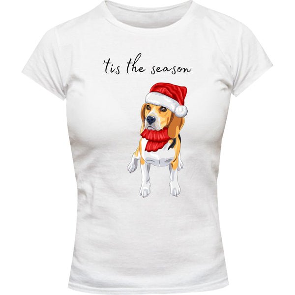 Beagle 'tis the Season - Ladies Slim Fit Tee