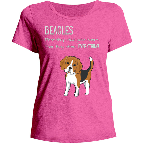 Beagles Steal Everything - Ladies Relaxed Fit Tee