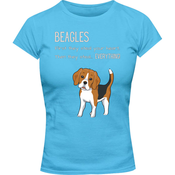 Beagles Steal Everything - Ladies Slim Fit Tee