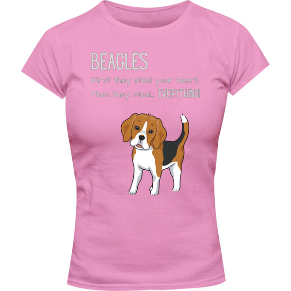 Beagles Steal Everything - Ladies Slim Fit Tee