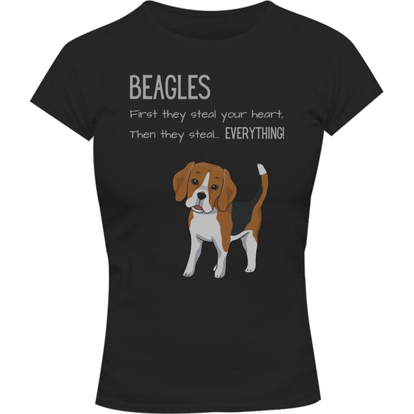 Beagles Steal Everything - Ladies Slim Fit Tee