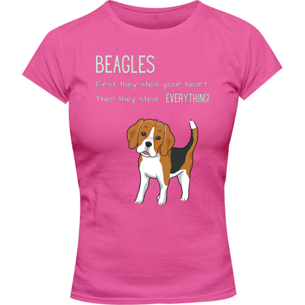 Beagles Steal Everything - Ladies Slim Fit Tee